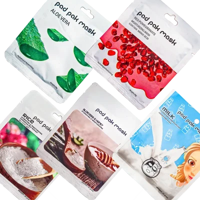 ماسک ورقه‌ای صورت پد پاک (Pad Pak) سری عصاره‌های طبیعی (روشن‌کننده و تسکین‌دهنده)