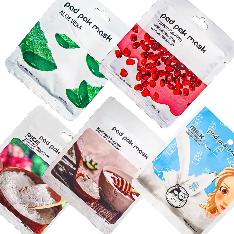 ماسک ورقه‌ای صورت پد پاک (Pad Pak) سری عصاره‌های طبیعی (روشن‌کننده و تسکین‌دهنده)